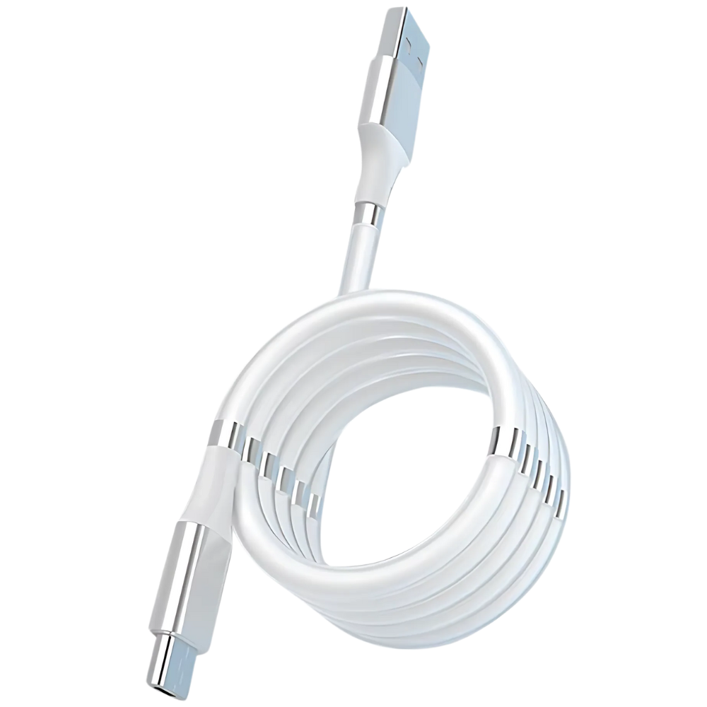 Magnetisk Flex USB-kabel -Vit - Ozerty
