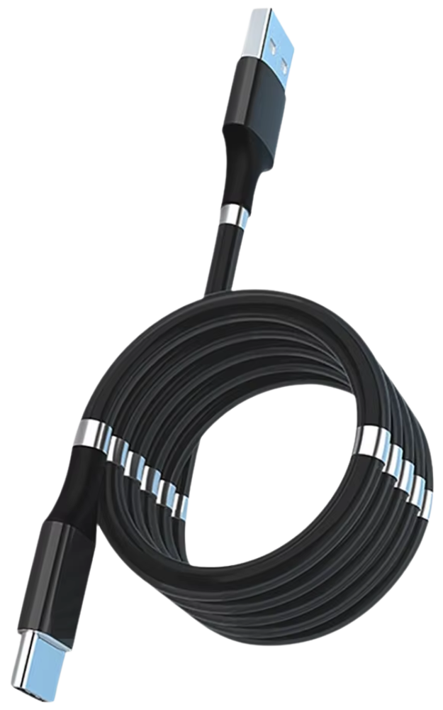 Magnetisk Flex USB-kabel -Svart - Ozerty