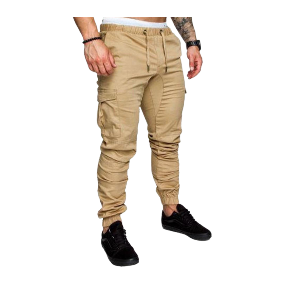 Cargo-byxor med smal passform för män -Khaki/MKhaki/LKhaki/XLKhaki/XXLKhaki/3XLKhaki/4XLKhaki/5XL - Ozerty