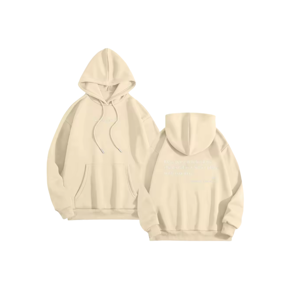 Hoodie för kvinnor med motiverande budskap -Beige - Ozerty