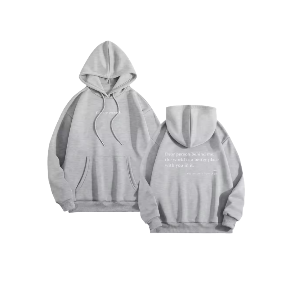 Hoodie för kvinnor med motiverande budskap -Ljusgrå - Ozerty