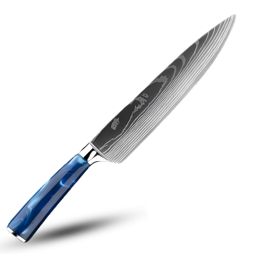 Japanska knivar i Ocean Blue-serien -Gyutoh - Kockkniv 20 cm - Ozerty