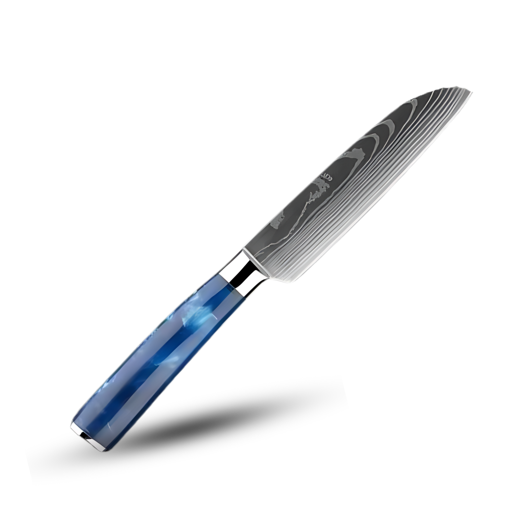 Japanska knivar i Ocean Blue-serien -Santoku-kniv 12.5 cm - Ozerty