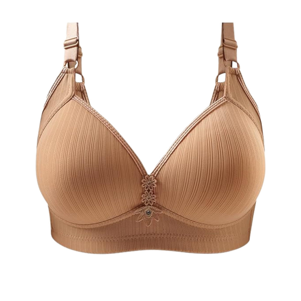 Plus Size Trådlös Push-Up BH -Brun/SBrun/MBrun/LBrun/XLBrun/XXLBrun/3XLBrun/4XLBrun/5XL - Ozerty
