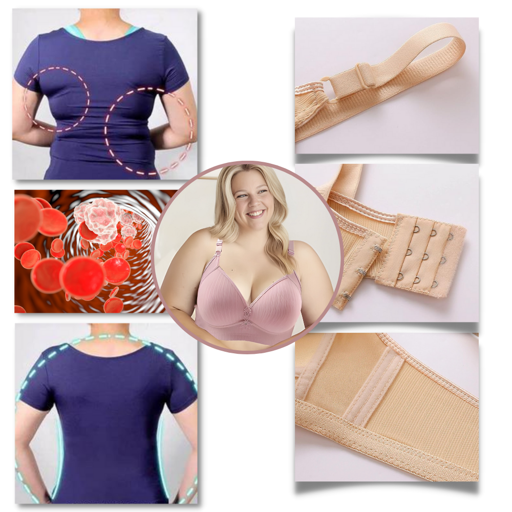 Plus Size Trådlös Push-Up BH - Ozerty