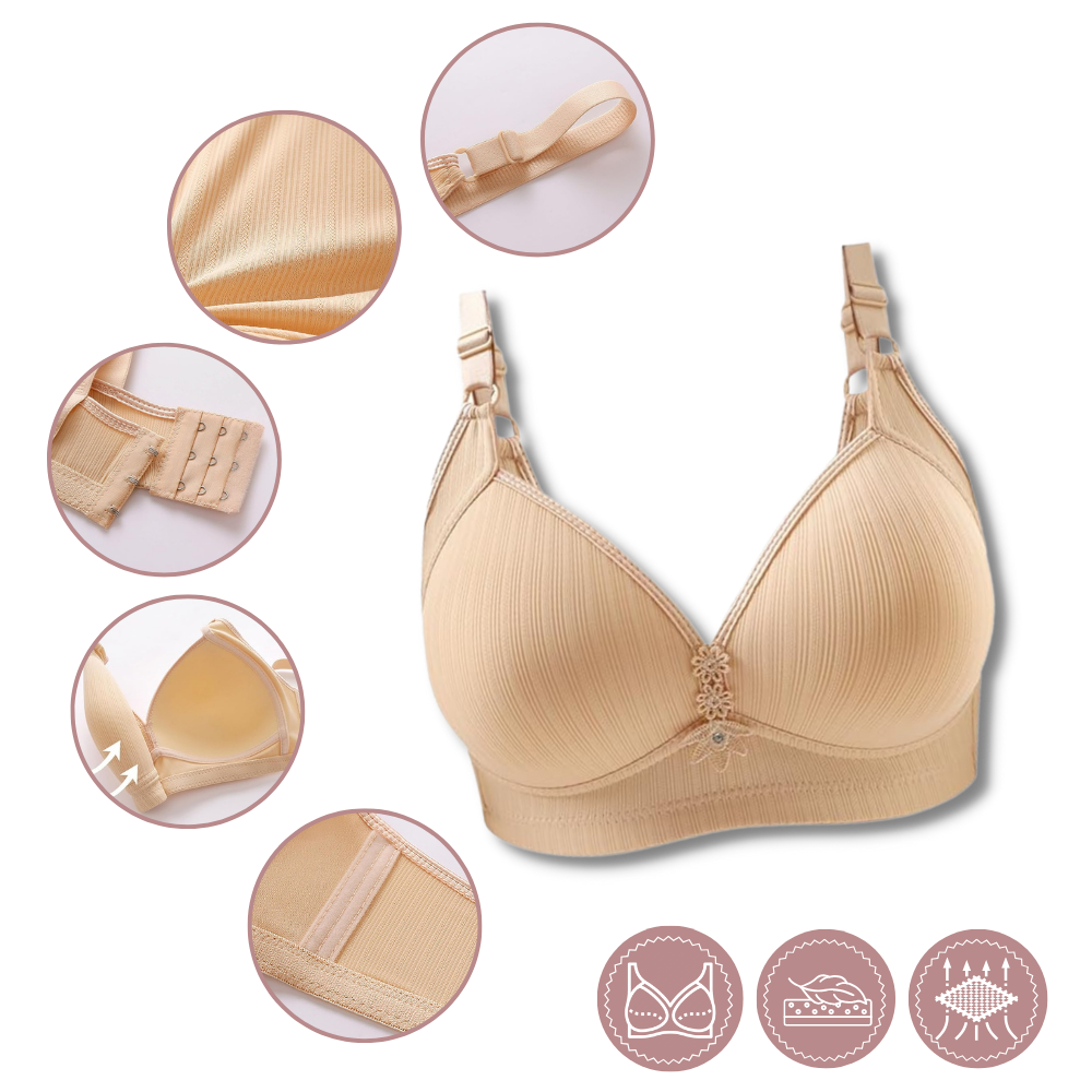 Plus Size Trådlös Push-Up BH - Ozerty