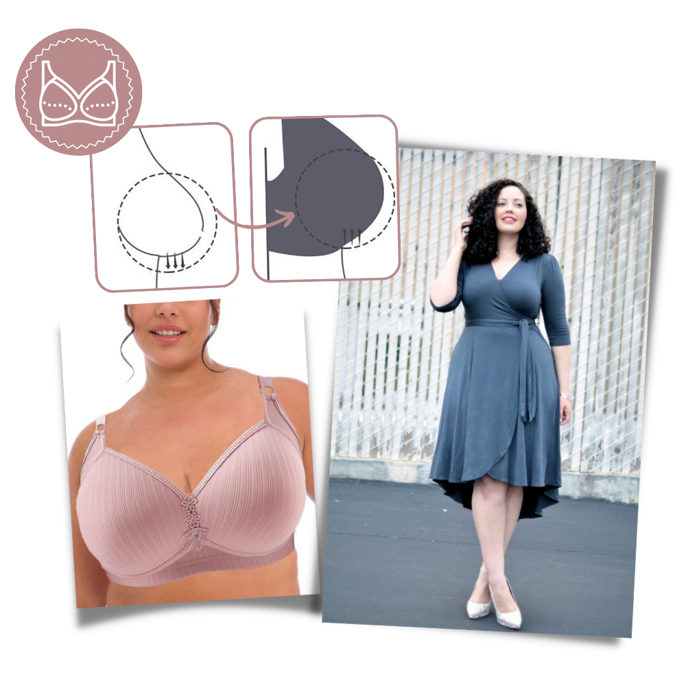 Plus Size Trådlös Push-Up BH - Ozerty