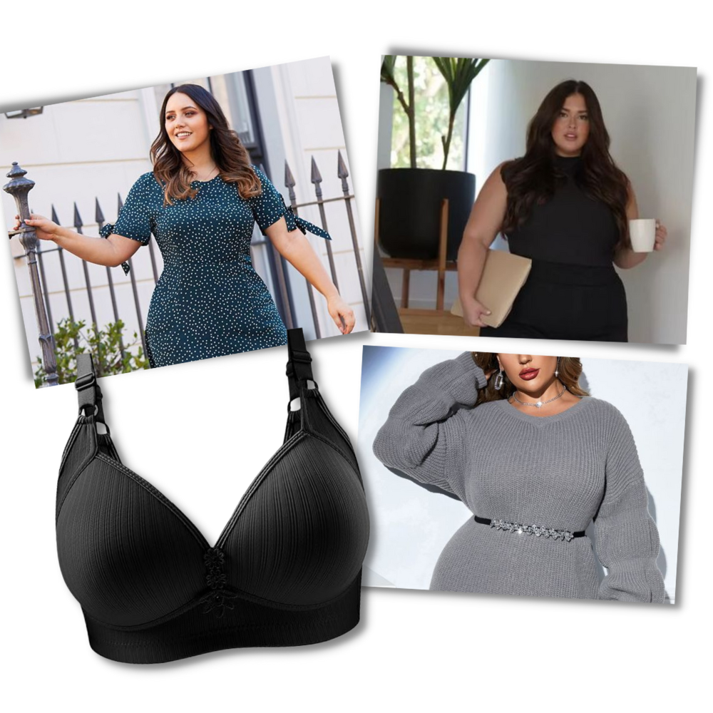 Plus Size Trådlös Push-Up BH - Ozerty