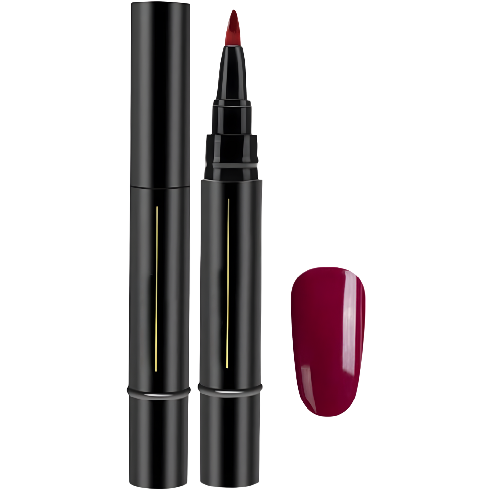 Snabbtorkande nagellackspenna -Djup vinröd - Ozerty