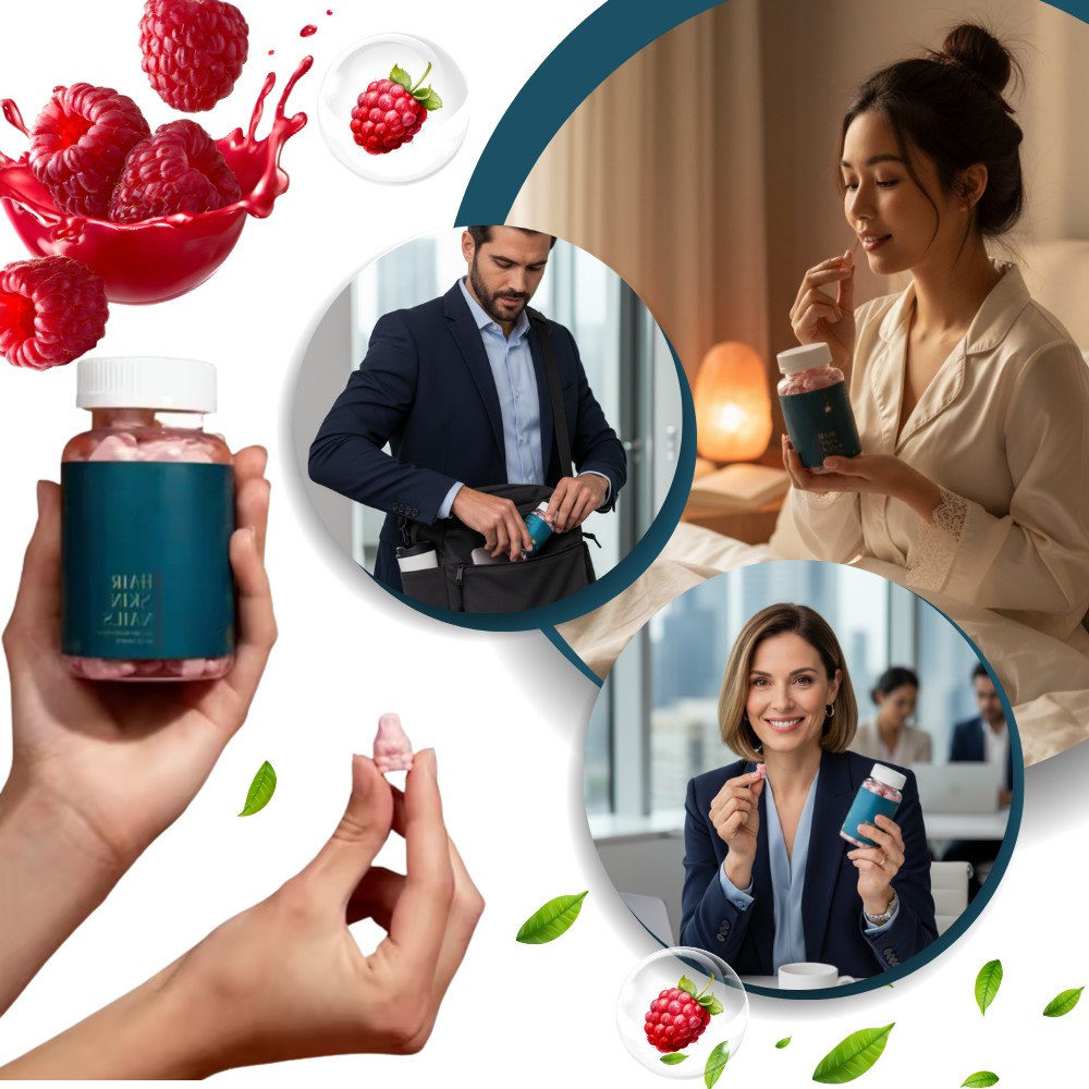 Hallon- och biotinvitaminer gummies - Ozerty