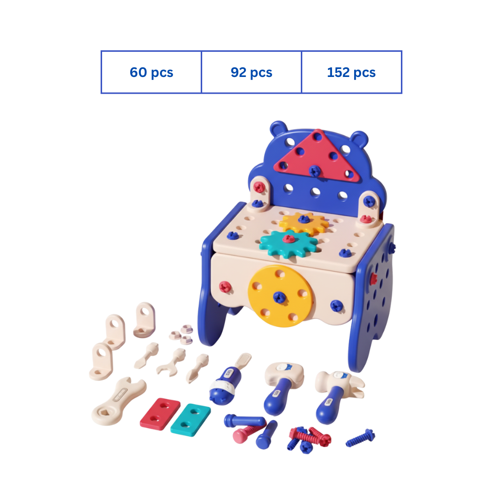 Skruvpussel med verktygslåda för barn - Ozerty