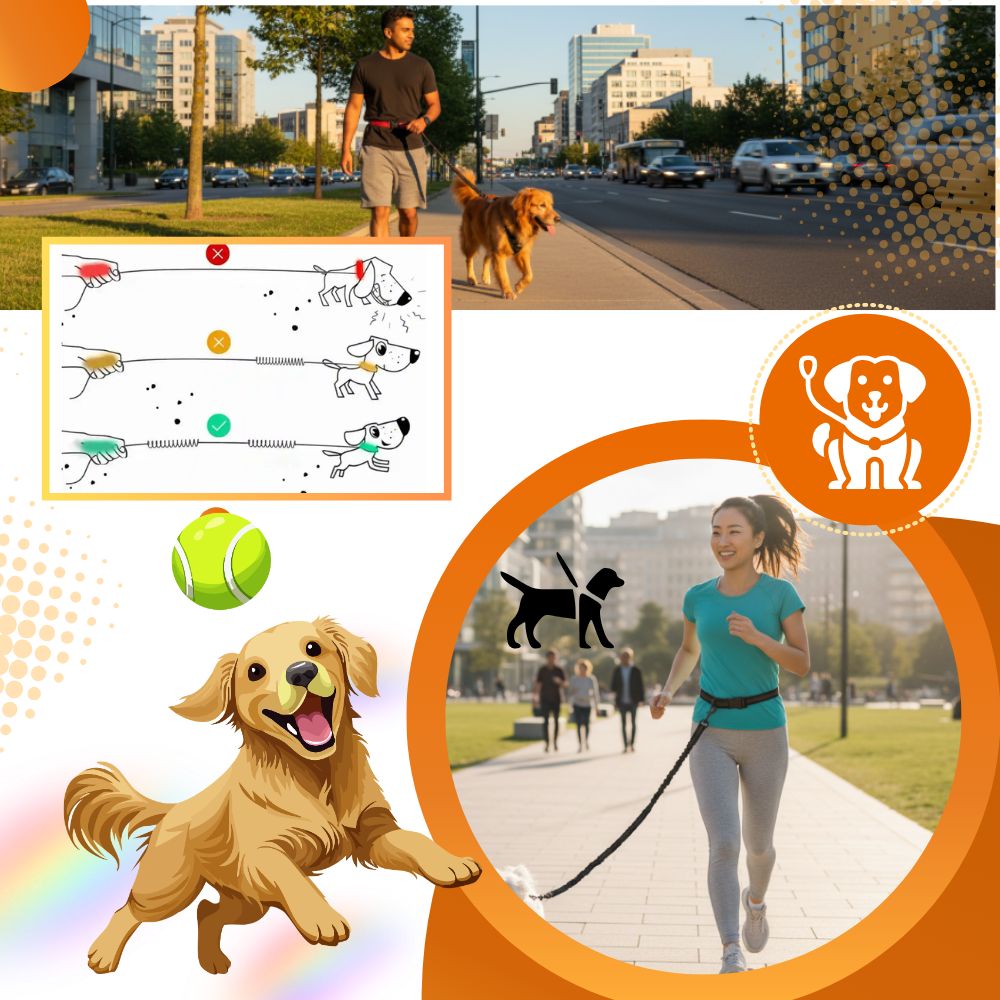 Säkert och ergonomiskt hundkoppel för midjan - Ozerty