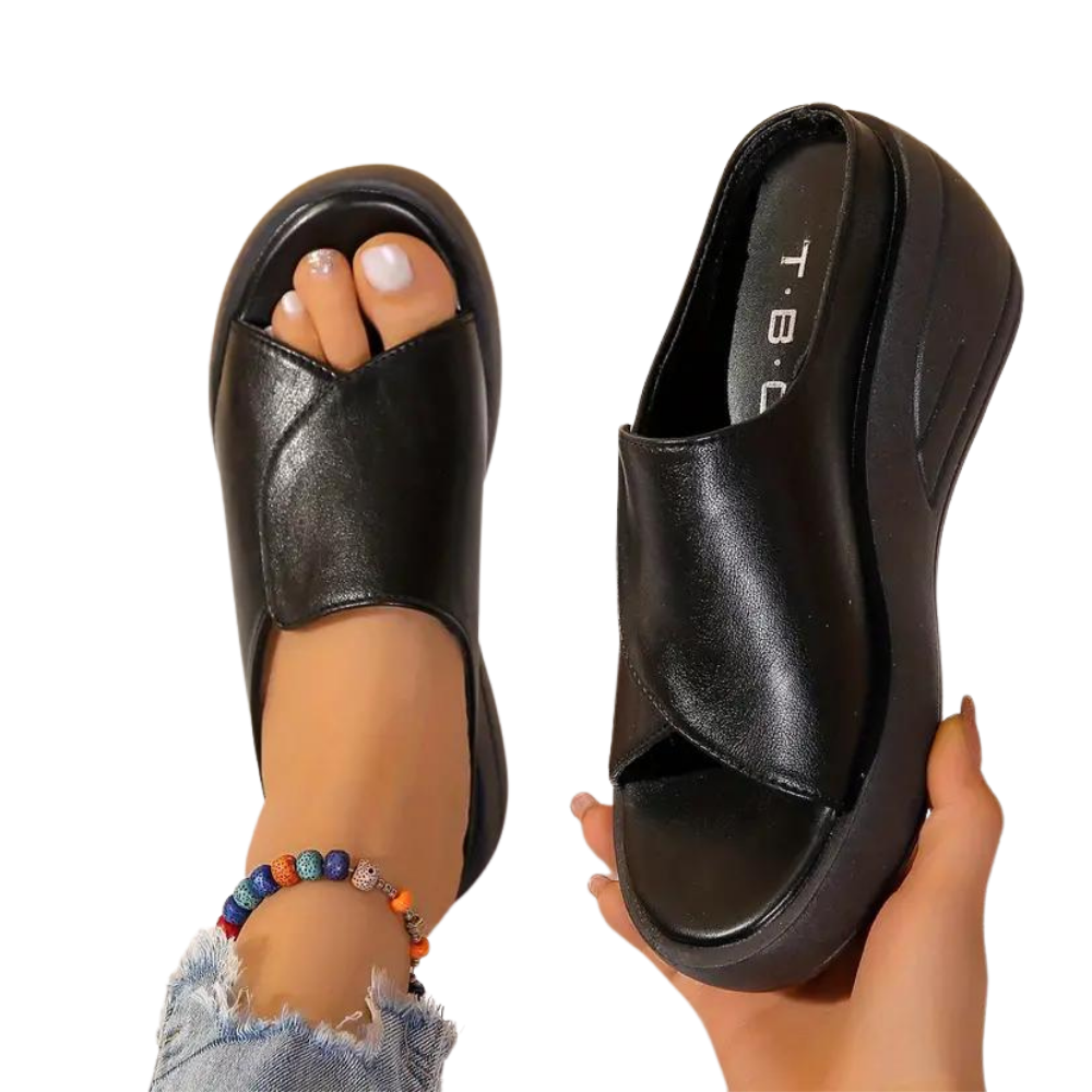 Stötdämpande ortopediska sandaler med klack -Svart/EU35/UK2/US4.5Svart/EU36/UK3/US5.5Svart/EU37/UK4/US6.5Svart/EU38/UK4.5/US7Svart/EU39/UK5.5/US8Svart/EU40/UK6/US8.5 - Ozerty