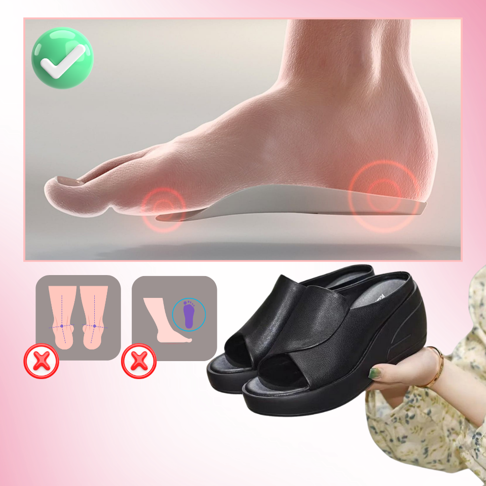 Stötdämpande ortopediska sandaler med klack - Ozerty