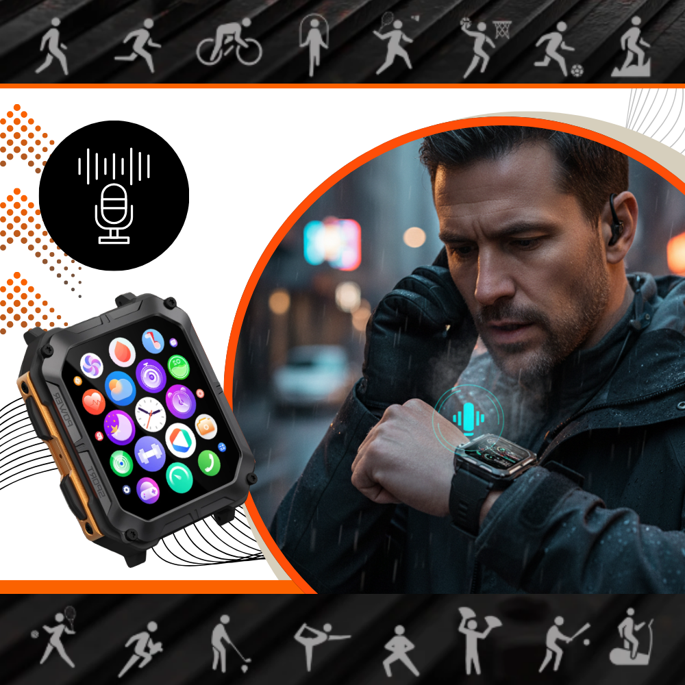 Smart taktisk klocka med militär hållbarhet - Ozerty