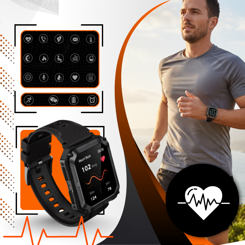 Smart taktisk klocka med militär hållbarhet - Ozerty