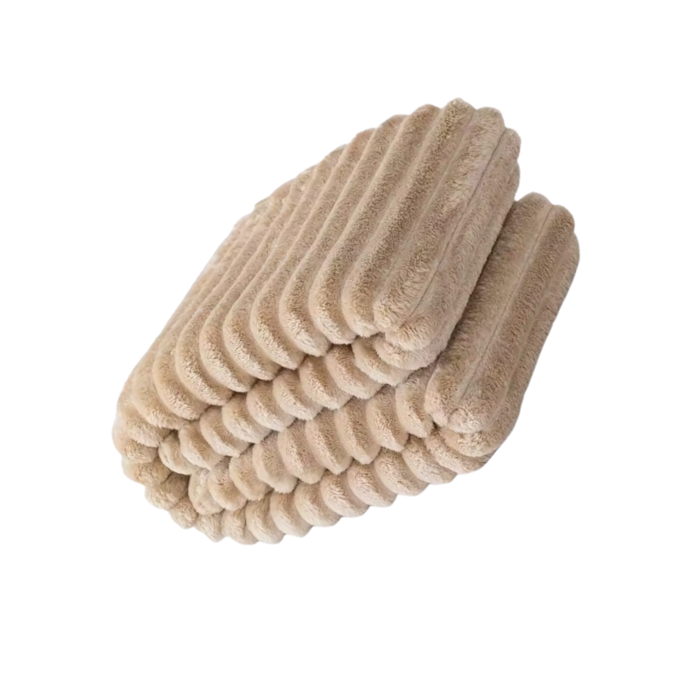 Mjuk och mysig flanellfilt -Beige - Ozerty