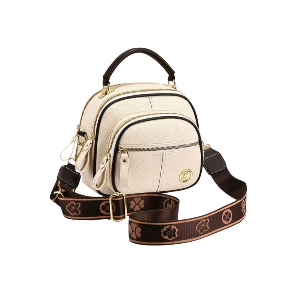 Tidlös vegansk slingväska -Beige - Ozerty