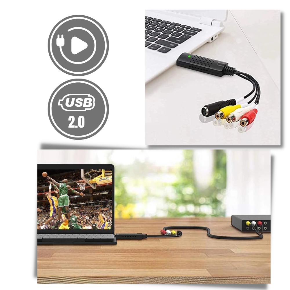 USB 2.0 Adapter TV DVD VHS DVR - Ozerty