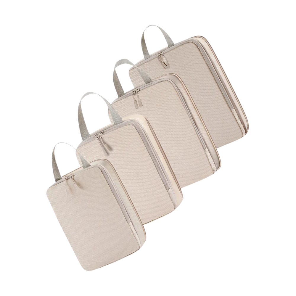 Zip Kompressions Bagageorganiserar -Beige - Ozerty