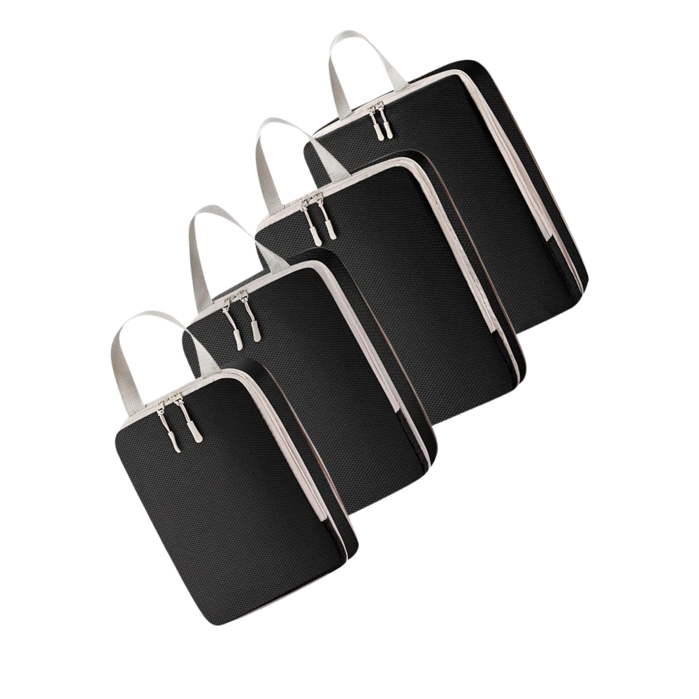 Zip Kompressions Bagageorganiserar -Svart - Ozerty