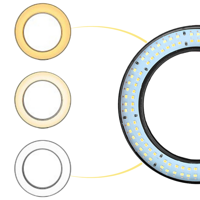 16 cm ring med LED-ljus och stativ - Ozerty