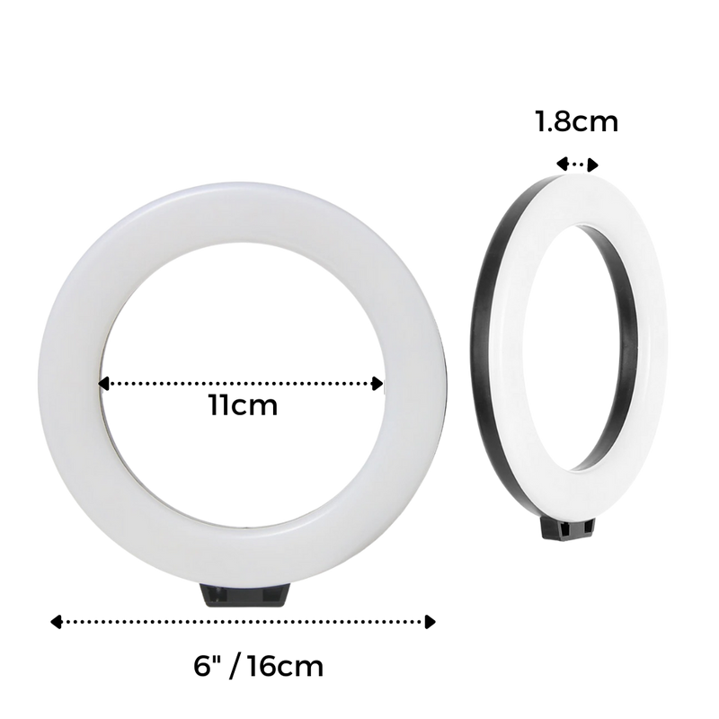 16 cm ring med LED-ljus och stativ - Ozerty