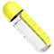 Vattenflaska i plast med tabletthållare