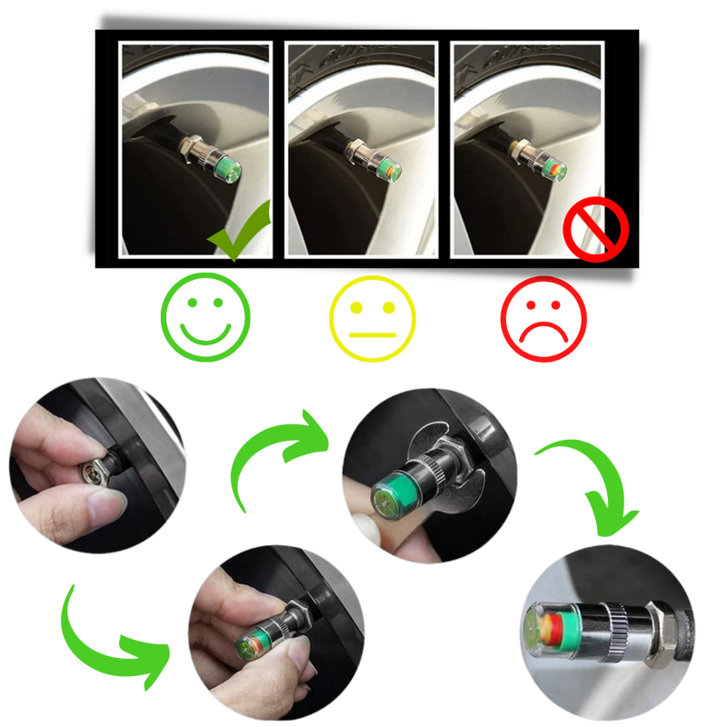 4 däcktryckssensorer för bilar - Ozerty