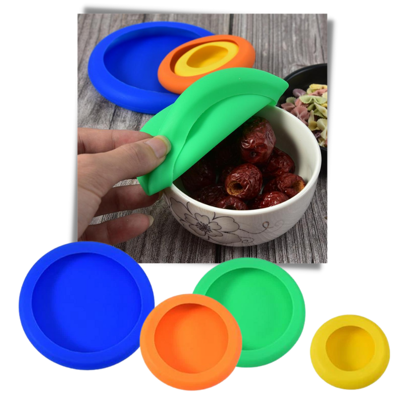 Paket med 4 lock av silikon - Ozerty