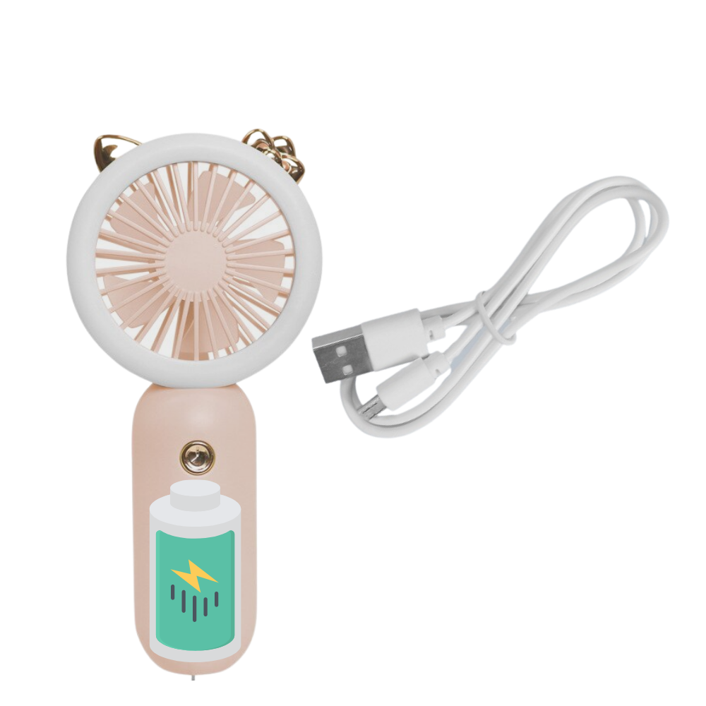 Handhållen USB-fläkt med LED - Ozerty