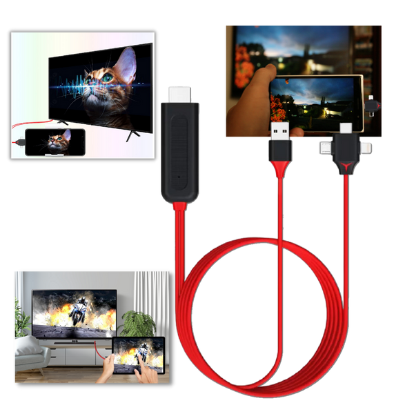 HDMI-adapterkabel för telefoner och surfplattor - Ozerty