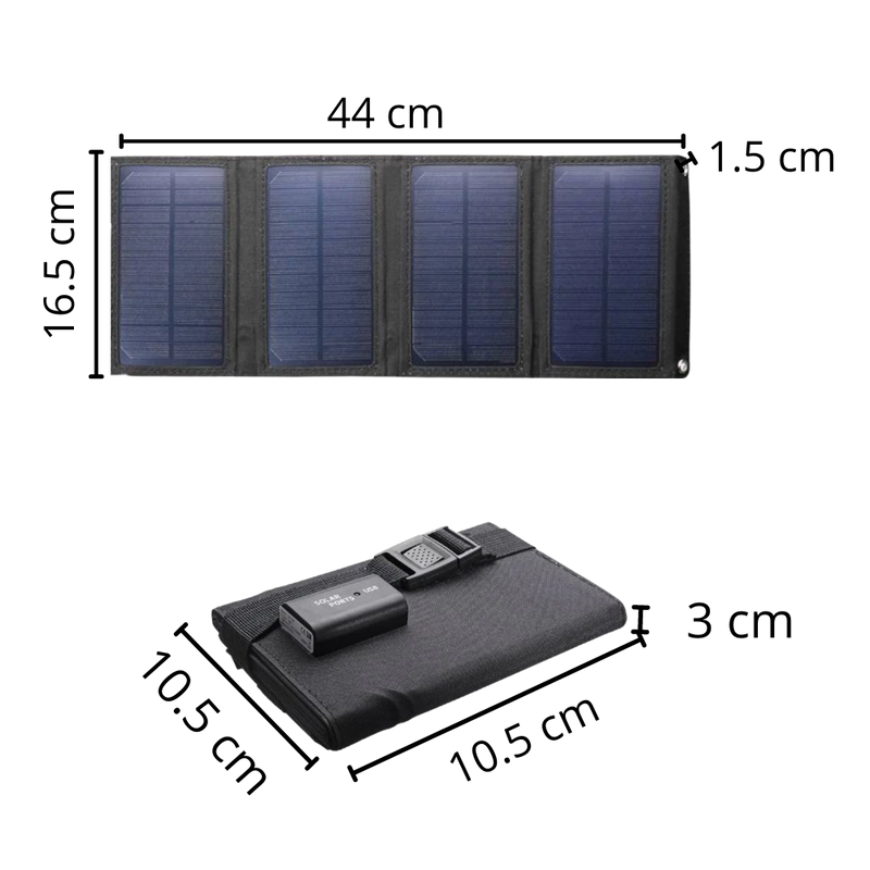 Bärbar solcellsladdare med USB-port