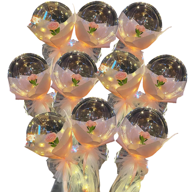 LED-ballong med vacker ros