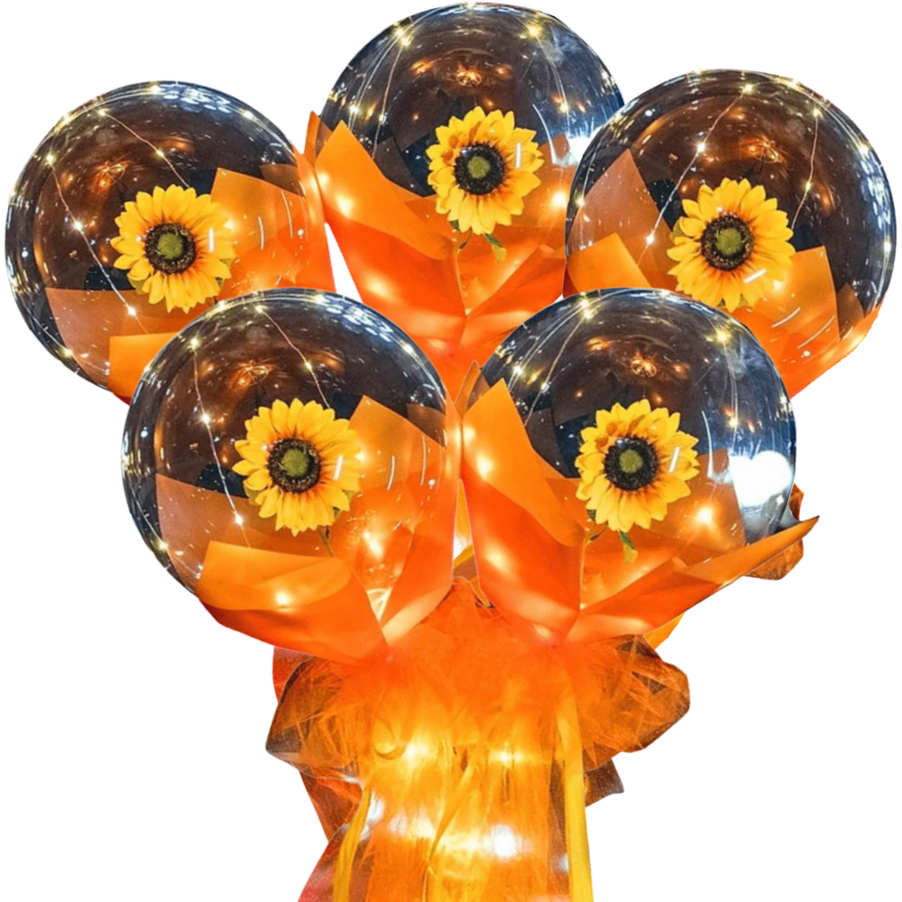 LED-ballong med vacker ros