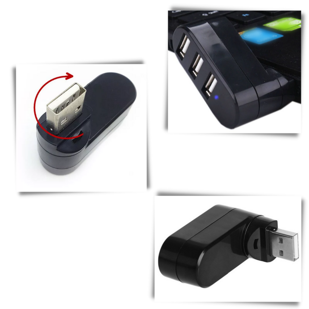Roterande USB-adapter med flera portar - Ozerty