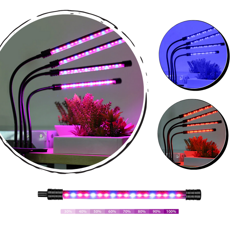 LED USB-växtbelysning för inomhusbruk 4-lampor - Ozerty