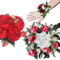 Konstgjorda pioner och rosor i silke Blombukett - Ozerty