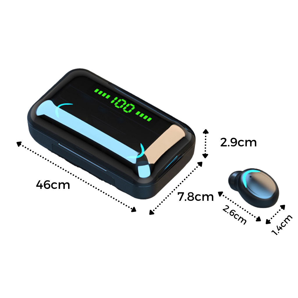 Bluetooth-hörlurar med batterilåda för laddning - Ozerty