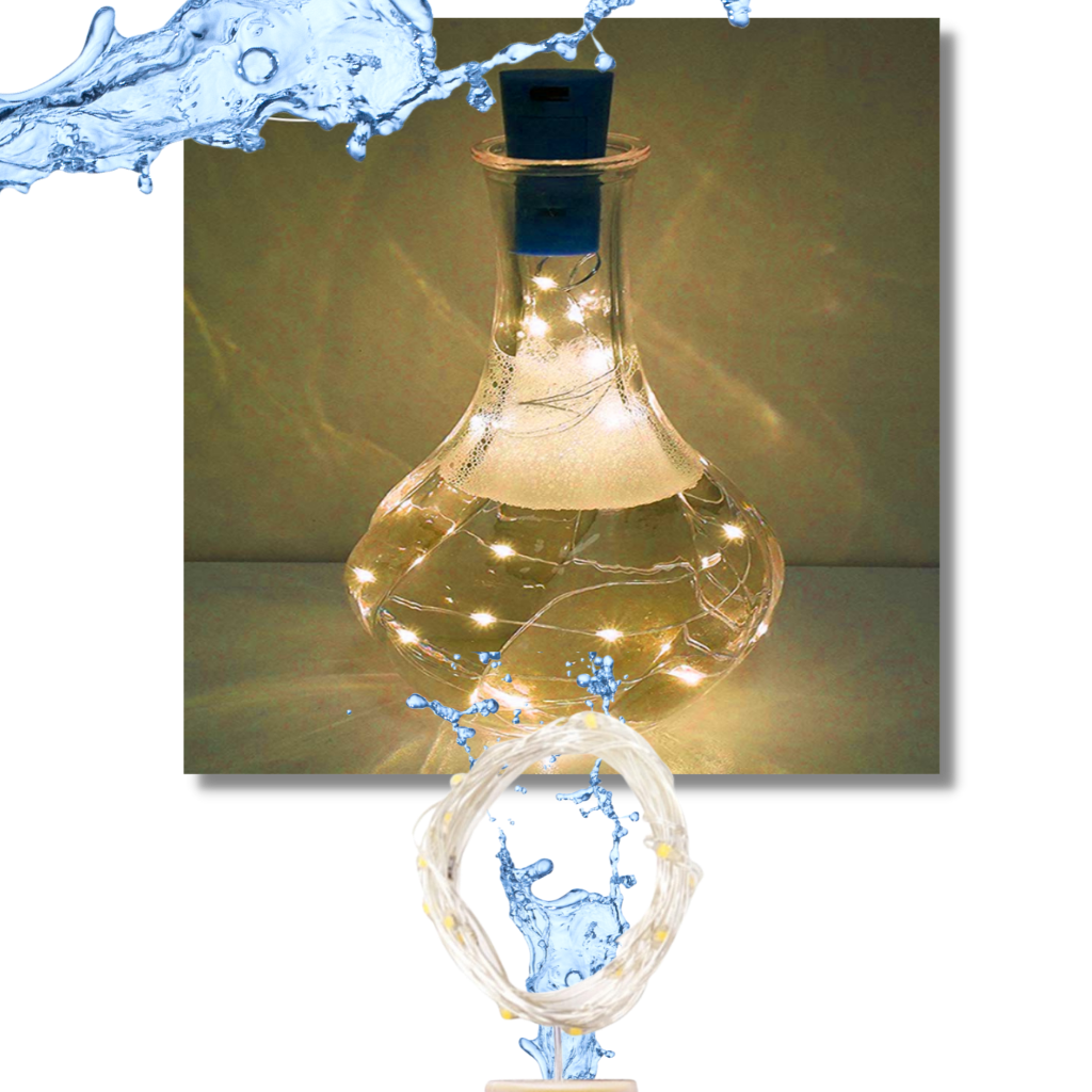 LED-ljusslinga och för flaska med kork (3 st.) - Ozerty