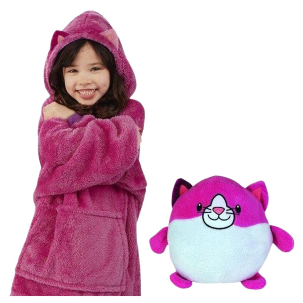2 in 1 Foldable plush sweater with hood 