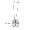 Hjärtformat halsband med fyra blad - Ozerty
