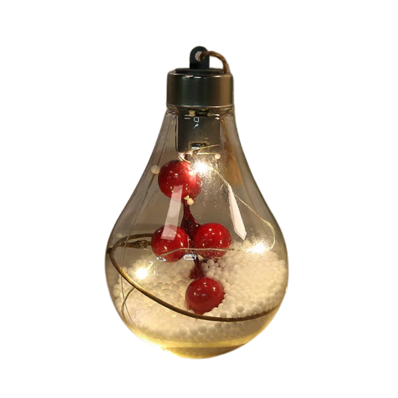 Genomskinlig jullampa med LED-ljus - Ozerty