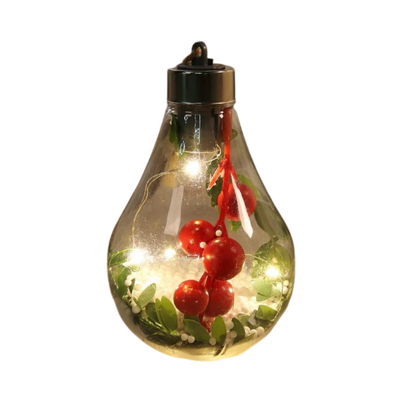 Genomskinlig jullampa med LED-ljus