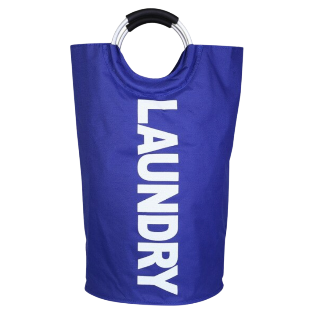Foldable laundry basket with handle