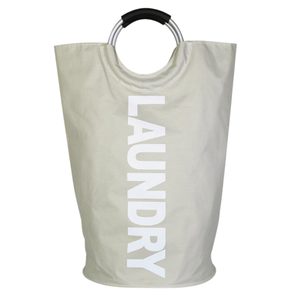 Foldable laundry basket with handle