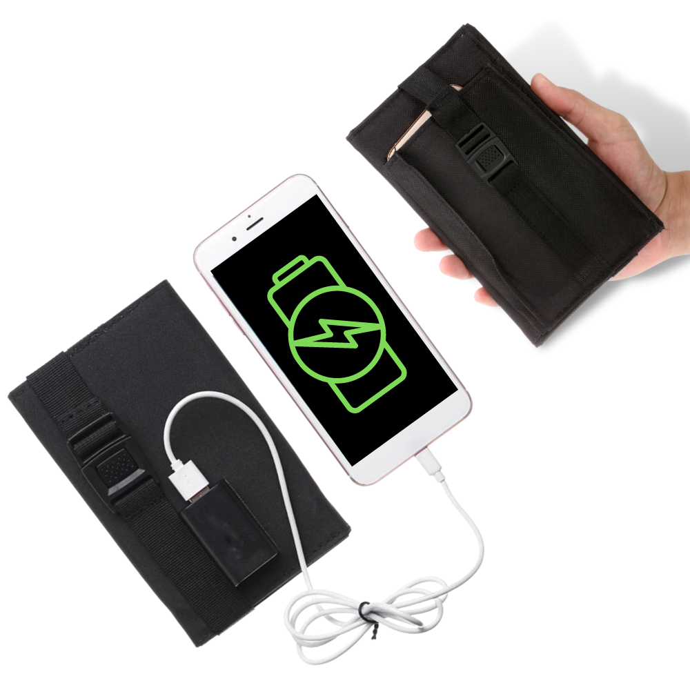 Bärbar solcellsladdare med 2 USB-portar - Ozerty