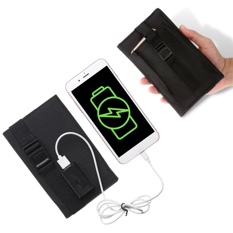 Bärbar solcellsladdare med 2 USB-portar - Ozerty