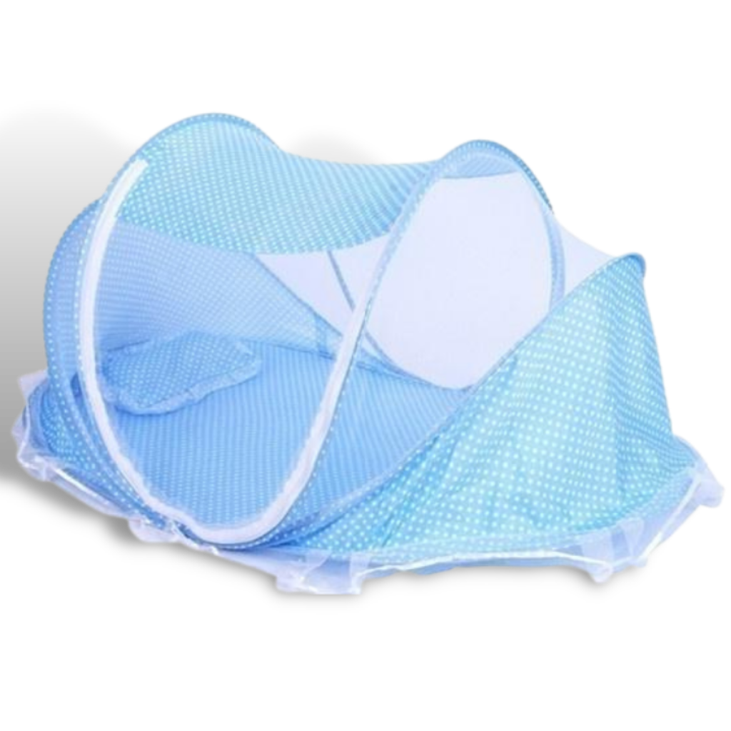 Portable baby bed with mosquito net