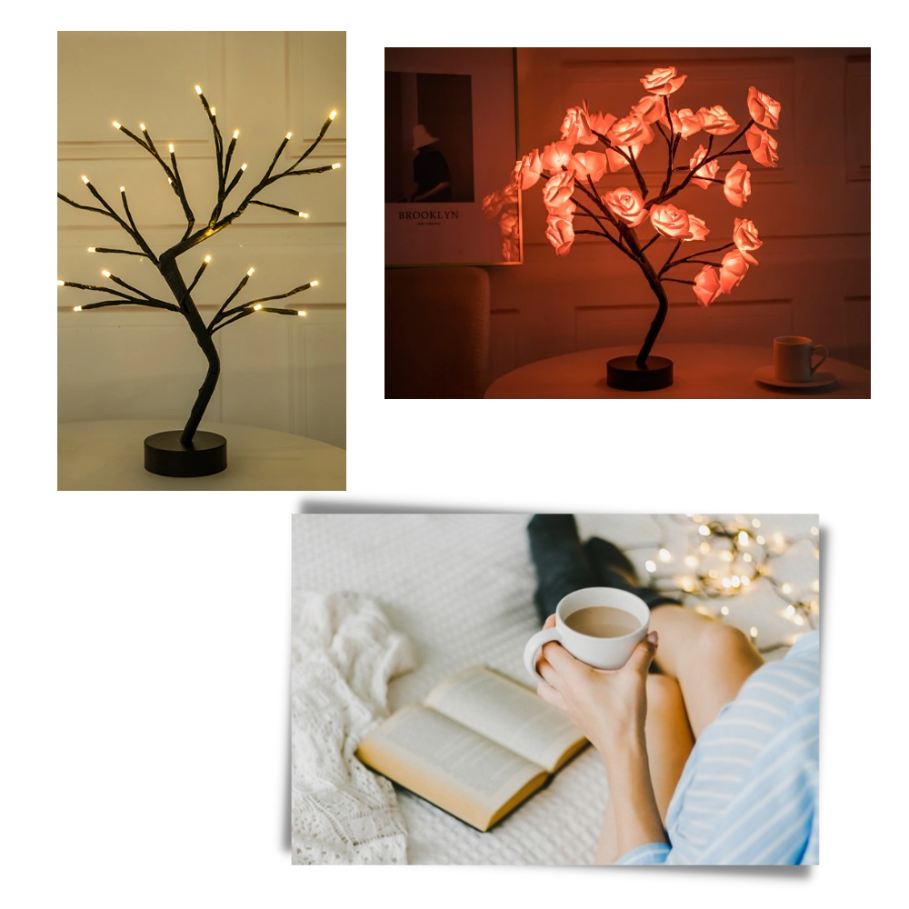 Ljuvlig lampa med rosenträd - Ozerty